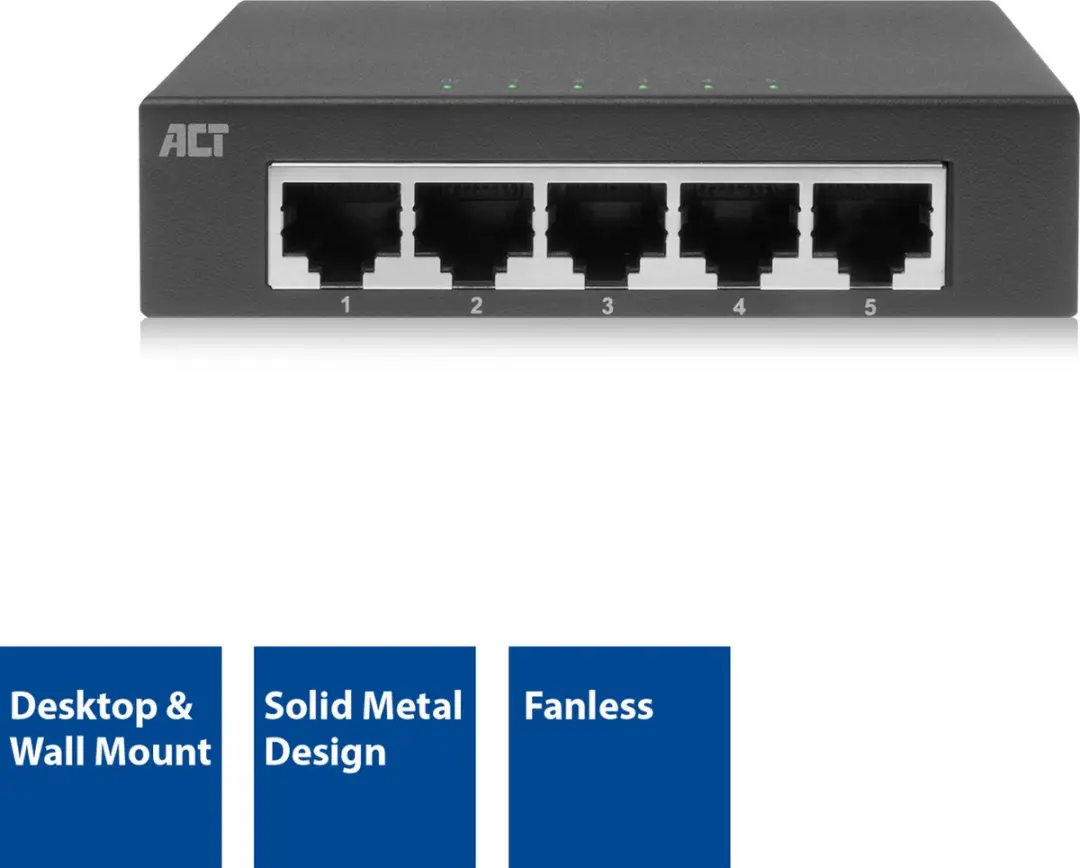 ACT AC4415 5-poorts Gigabit Ethernet Switch - Zwart