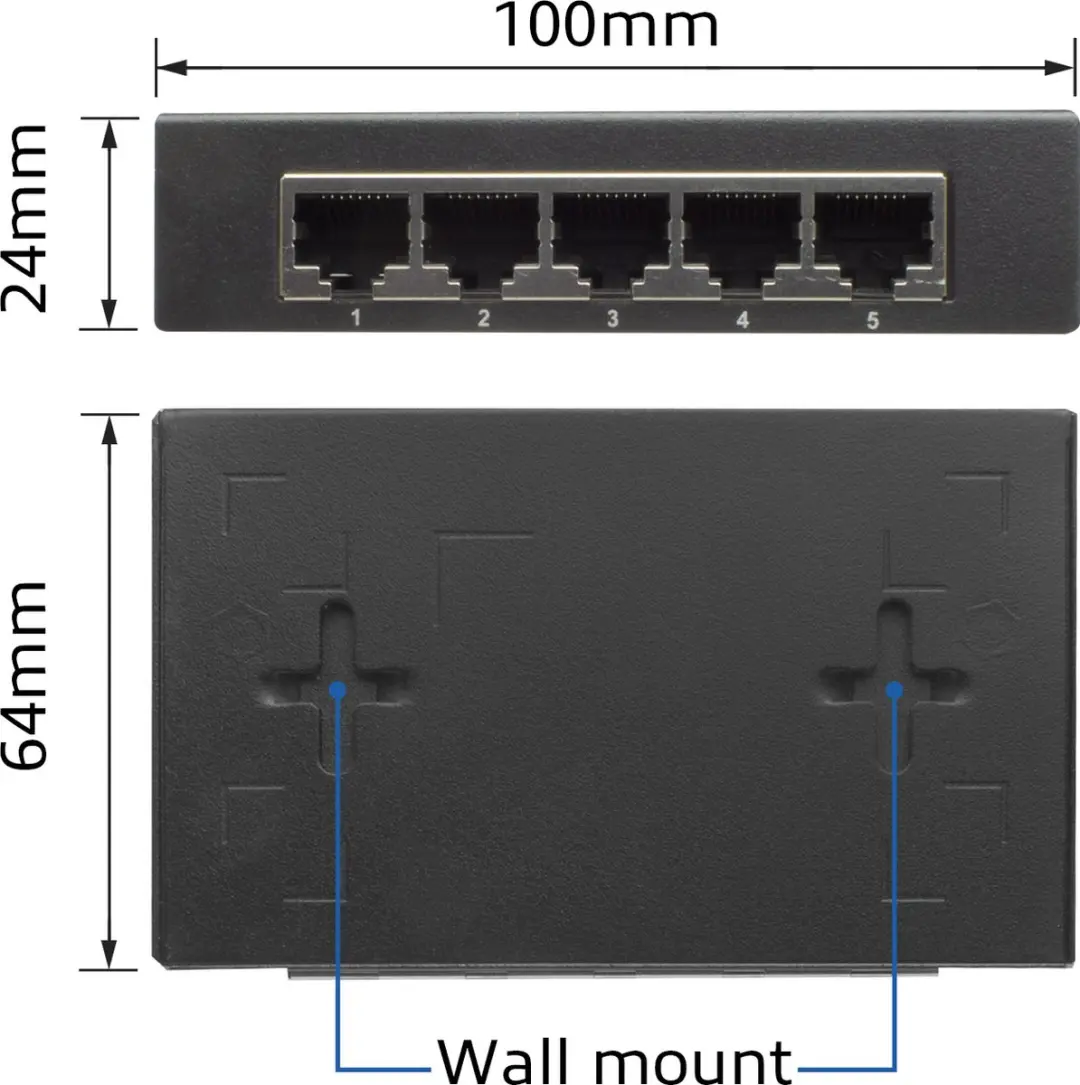 ACT AC4415 5-poorts Gigabit Ethernet Switch - Zwart - afbeelding 6 van 6