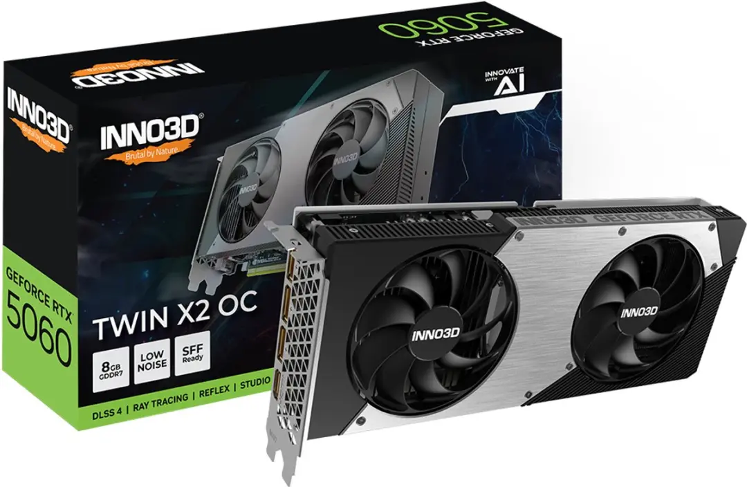 INNO3D NVIDIA GeForce RTX 5060 TWIN X2 OC Videokaart 8GB GDDR7