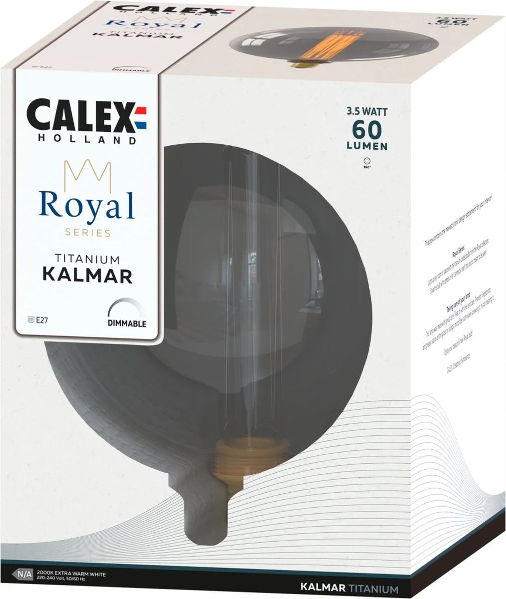 Calex XXL Royal Series Osby LED Lamp E27 3.5W - Warm Wit - 1800K - Helder Glas - afbeelding 6 van 6