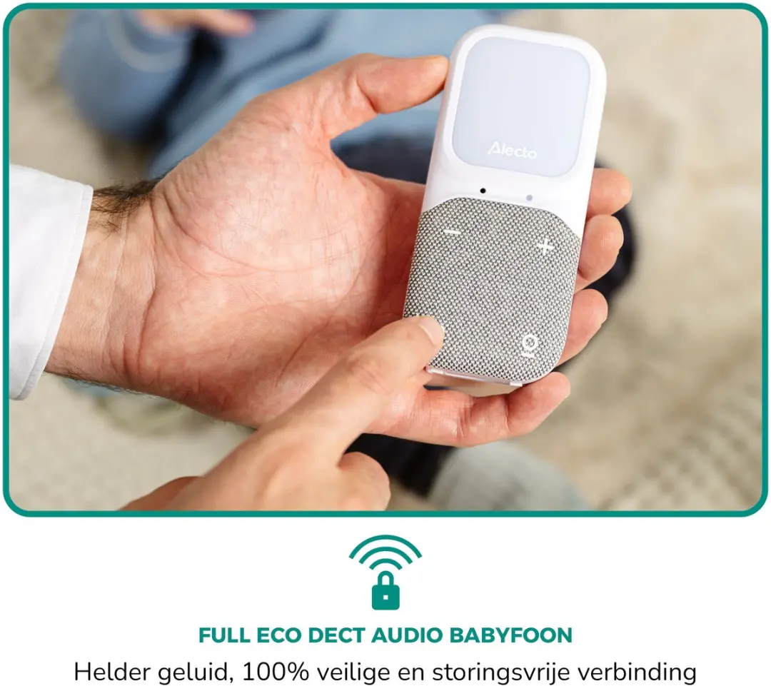 Alecto DBX135 Audio Babyfoon - Full Eco DECT - Wit/Grijs