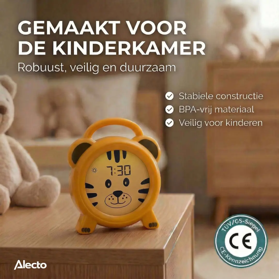 Alecto BC100TIGER Slaaptrainer Kinderwekker - Tijger - afbeelding 6 van 6