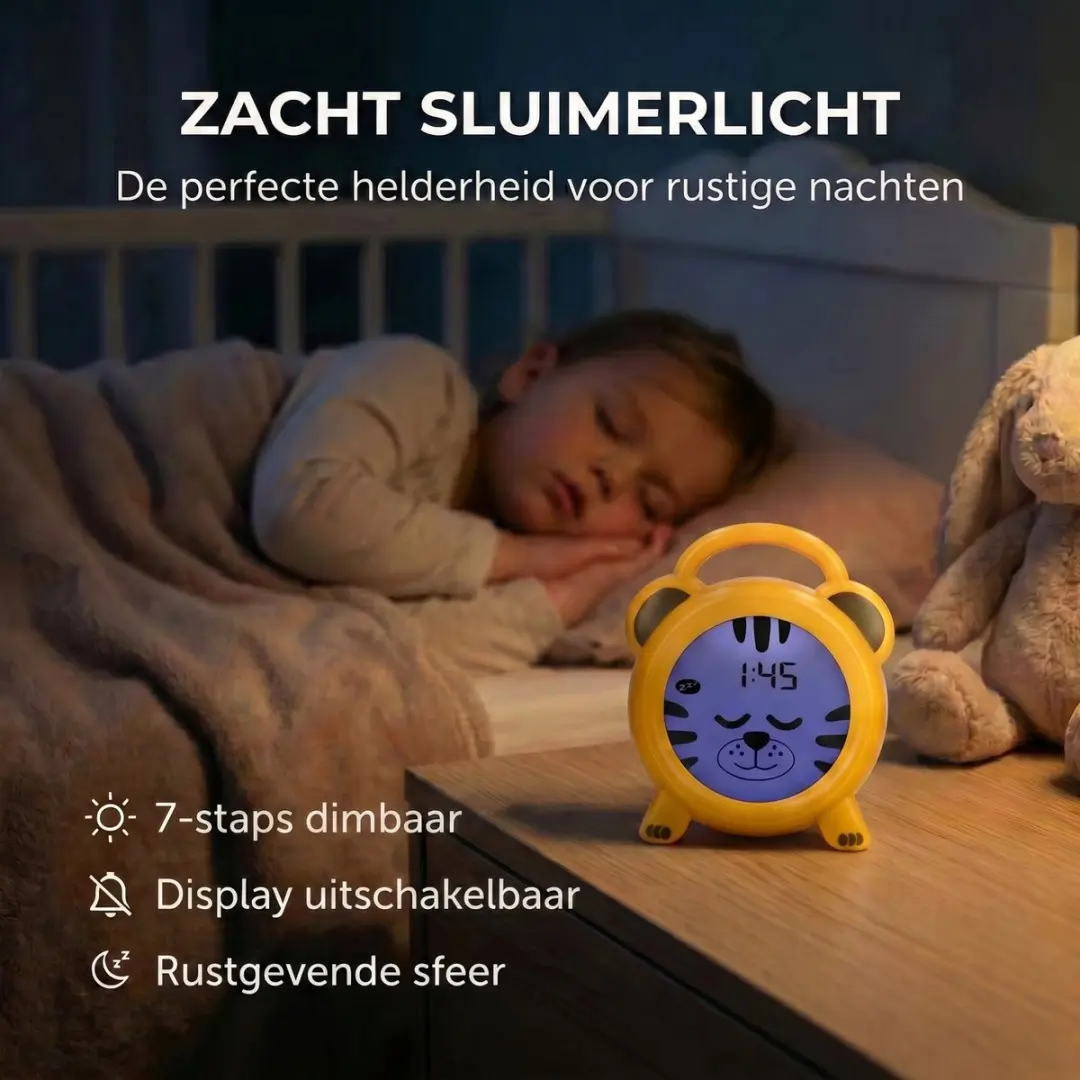 Alecto BC100TIGER Slaaptrainer Kinderwekker - Tijger