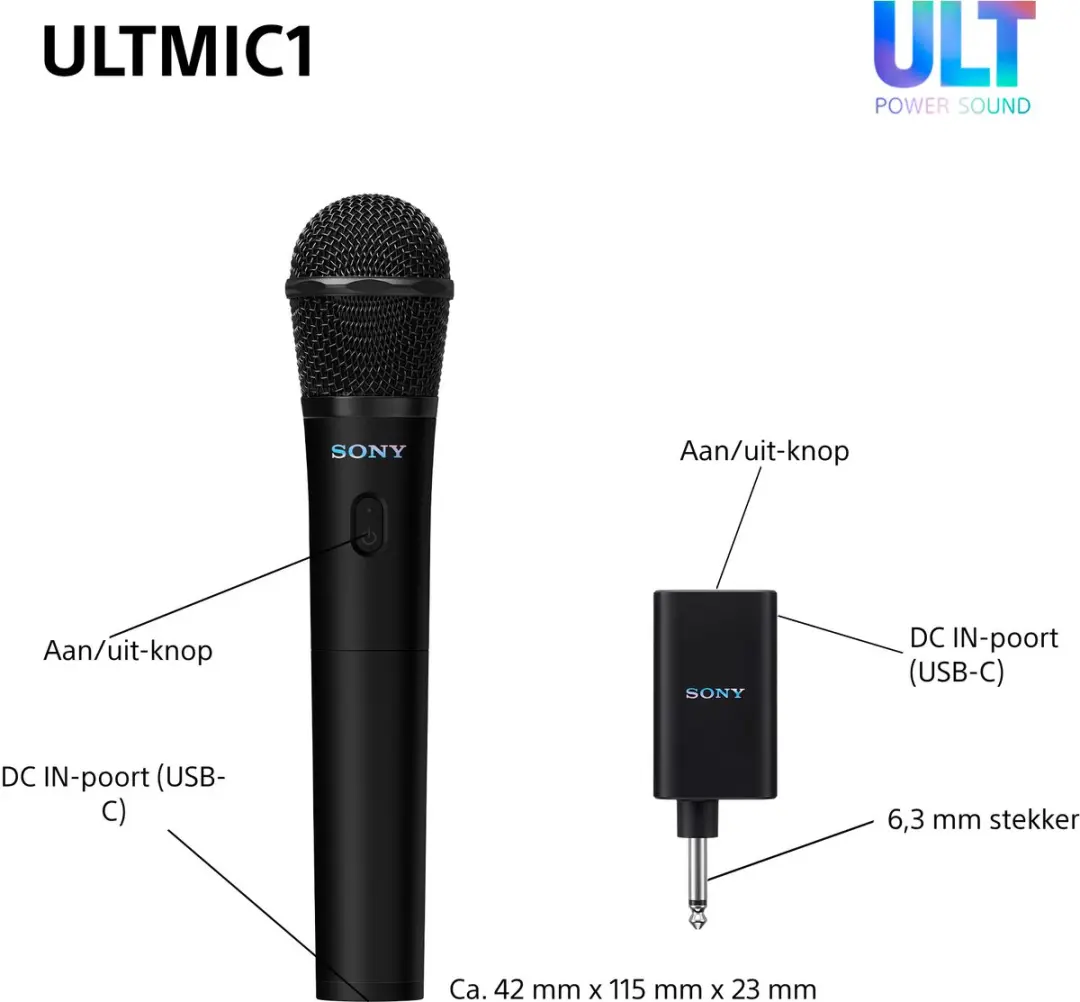 Sony ULT MIC UOULTMIC1.CE7 Draadloze Microfoonset - Zwart