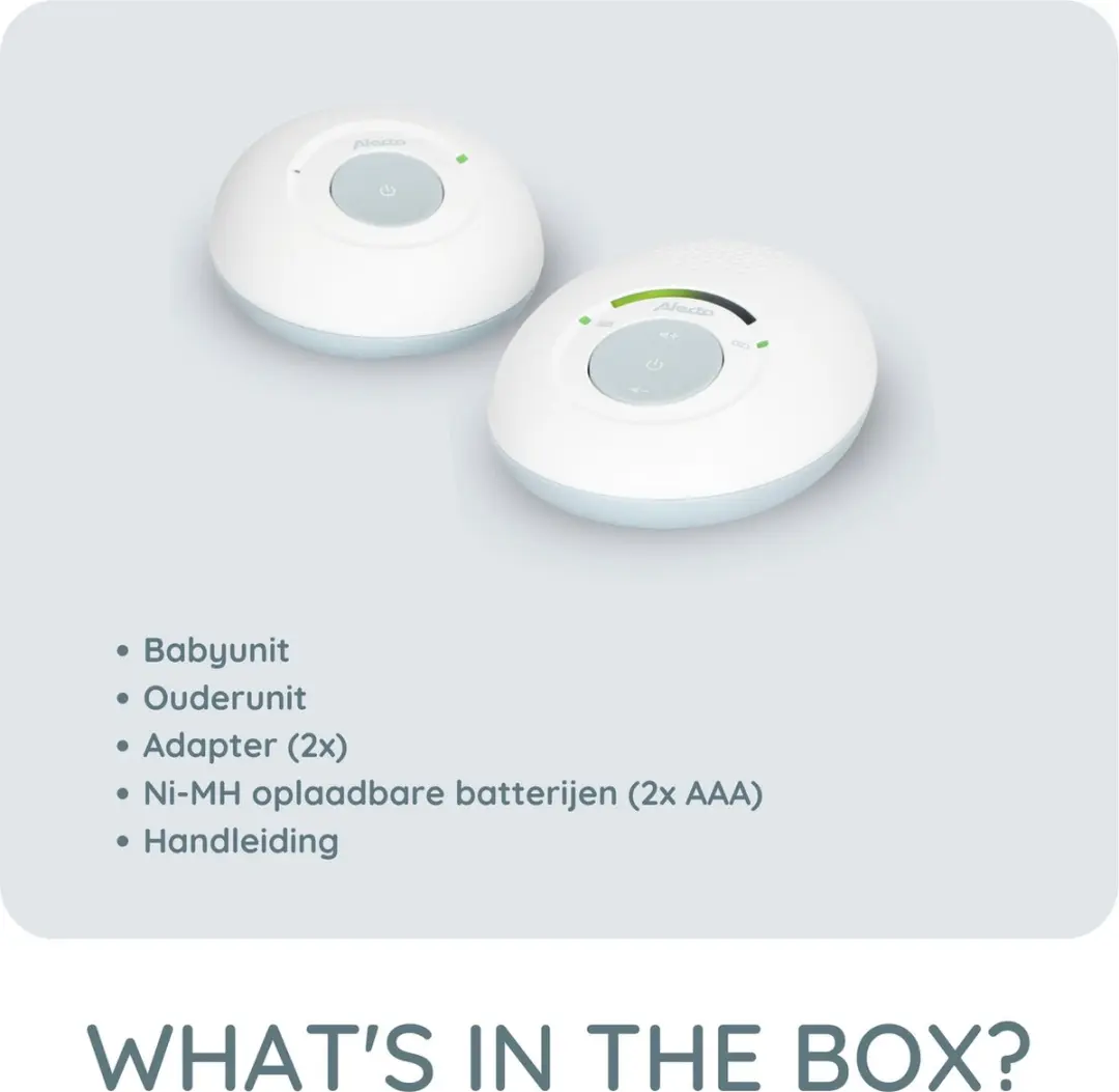 Alecto DBX110 Full Eco DECT Babyfoon - Wit-Blauw