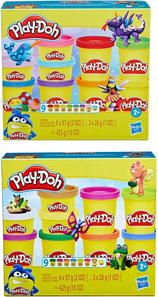 Play-Doh Regenboog Kleuren - 9 Potjes (6x groot, 3x klein) - 425g