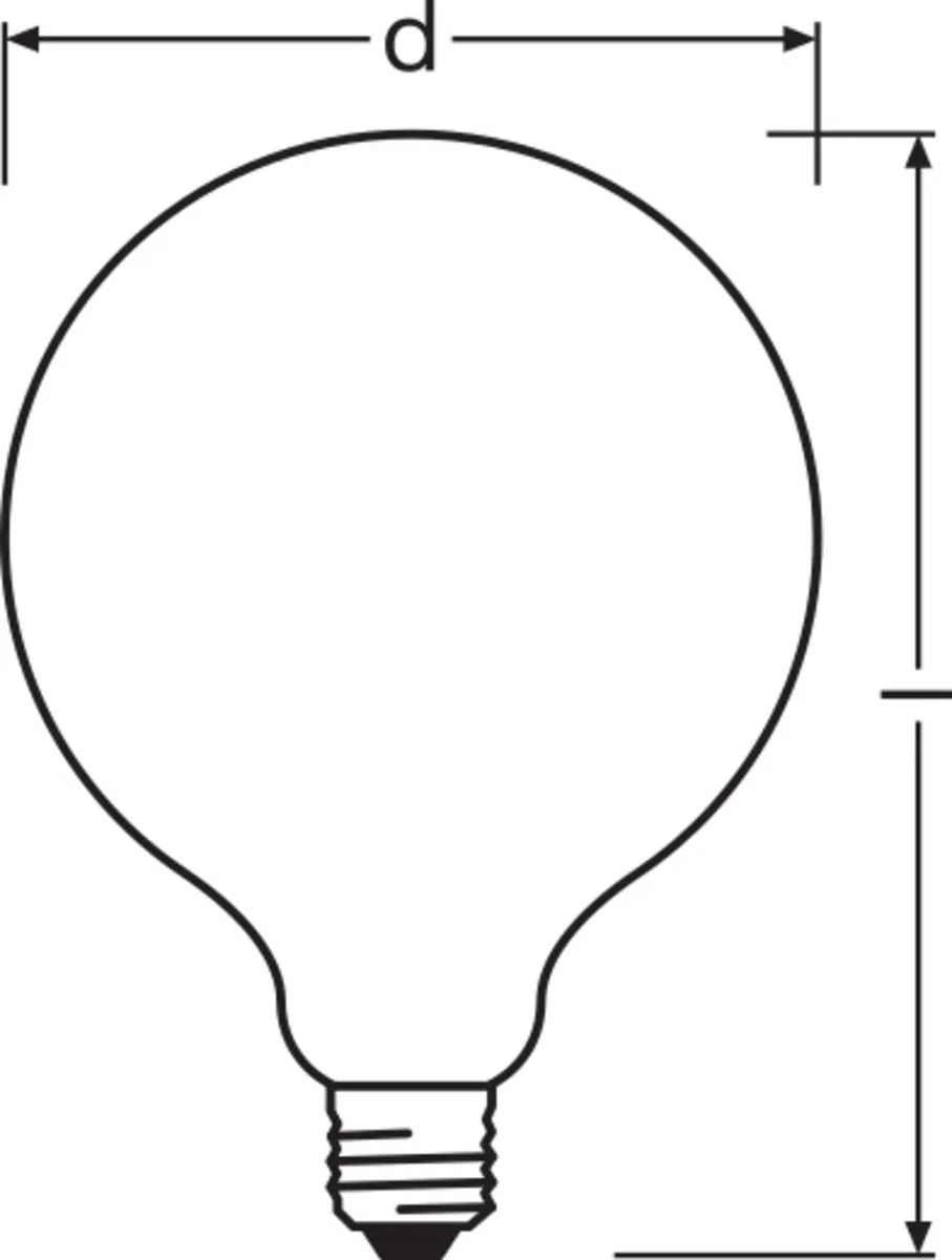 LEDVANCE Classic E27 Globe Filament 7.5W 1055lm - Mat - Zeer Warm Wit - afbeelding 4 van 6