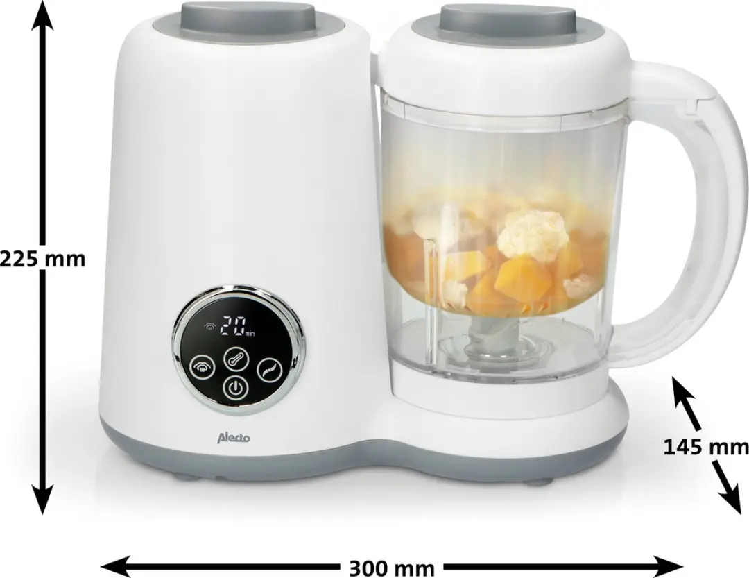 Alecto BFP-66 Babyvoedingsmixer 5-in-1 - 650ml - Wit - afbeelding 6 van 6