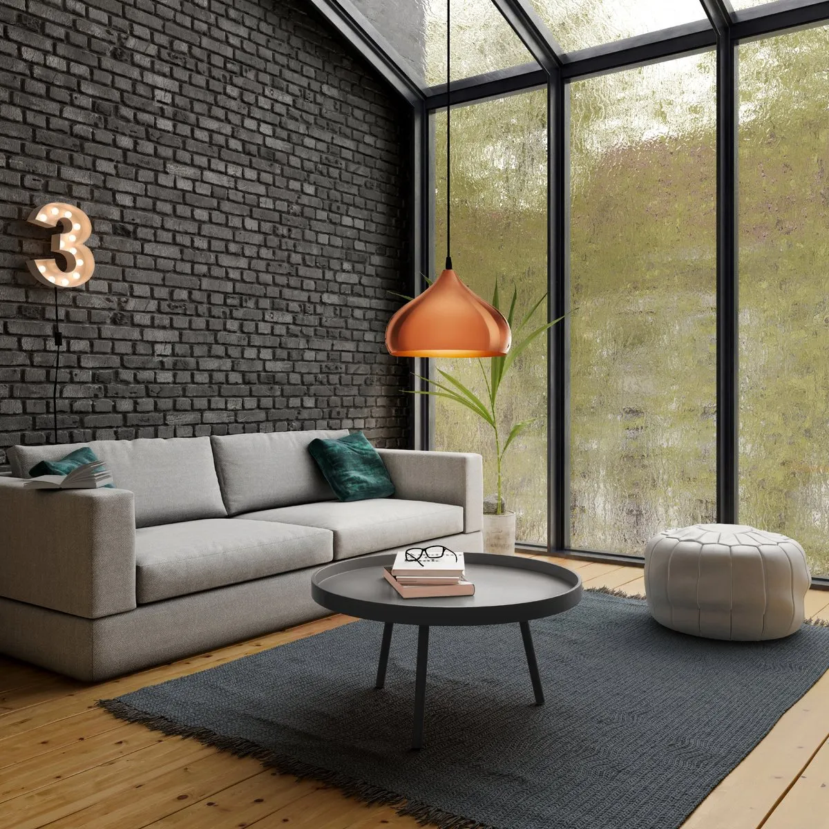 Eglo Hapton Hanglamp E27 - Ø29cm - Koper - afbeelding 6 van 6