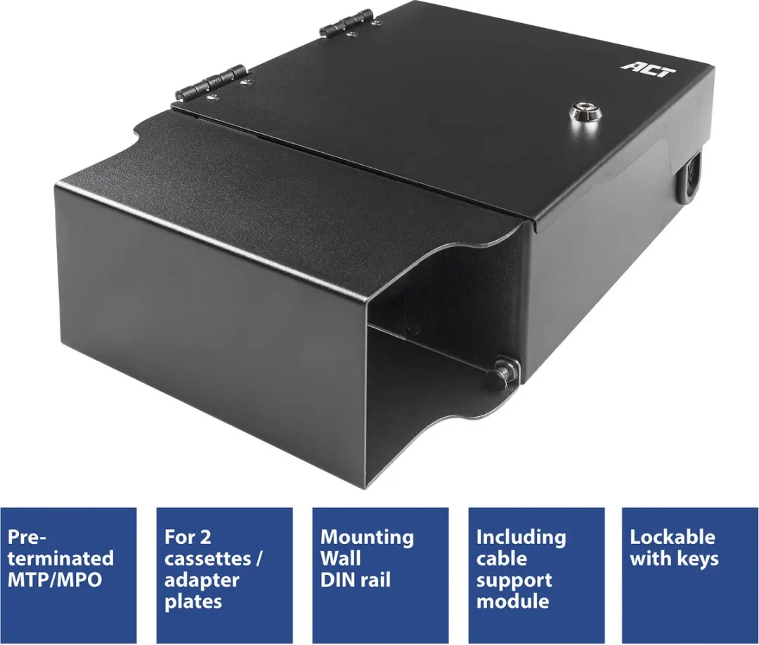 ACT Fiber Patch Box FA2131 - 2 Slots - Zwart