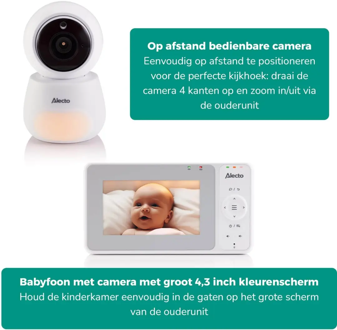 Alecto Babyfoon Bundel DVM2043 - 2 Camera's Wit