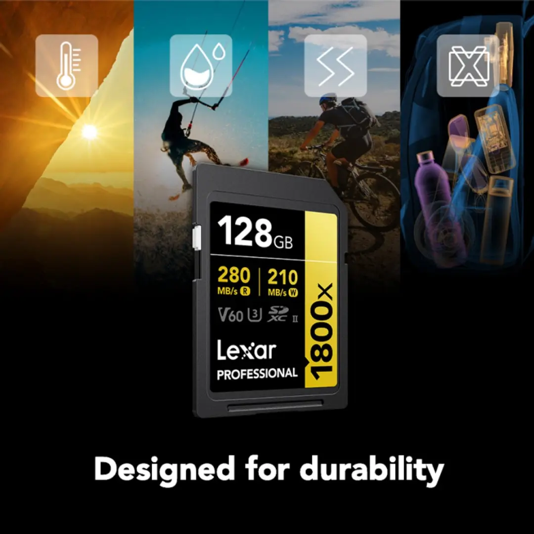 Lexar SD Pro Gold Series UHS-II 128GB (2-pack) - 270MB/s Lezen