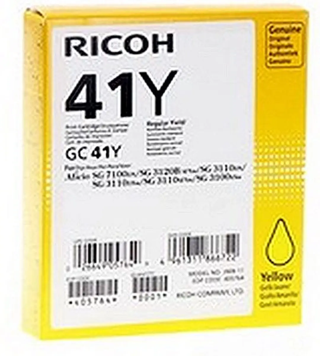Ricoh 405764 Geel Inktpatroon - 2200 pagina's - afbeelding 6 van 6