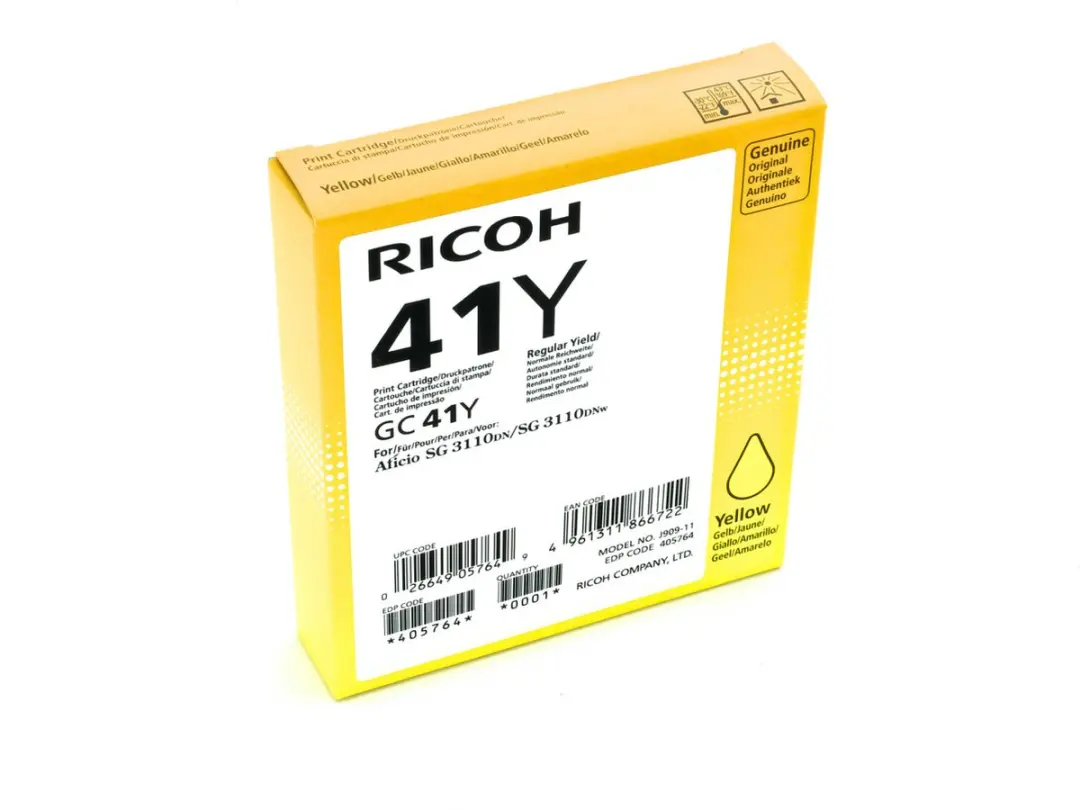 Ricoh 405764 Geel Inktpatroon - 2200 pagina's