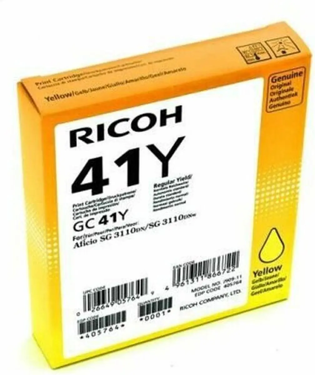 Ricoh 405764 Geel Inktpatroon - 2200 pagina's