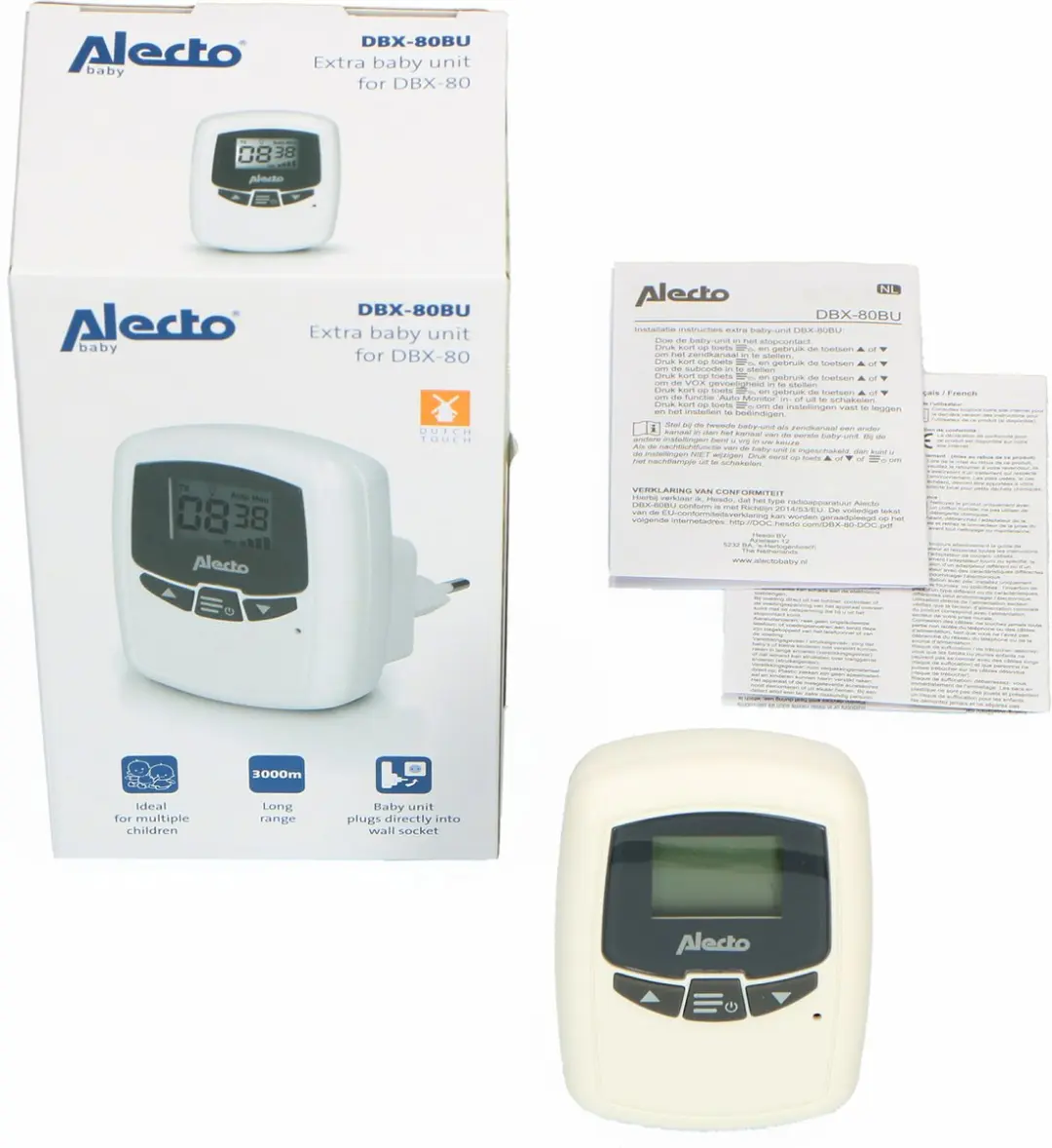 Alecto DBX-80 Babyfoon Bundel - 2 Units - 3km Bereik - Wit