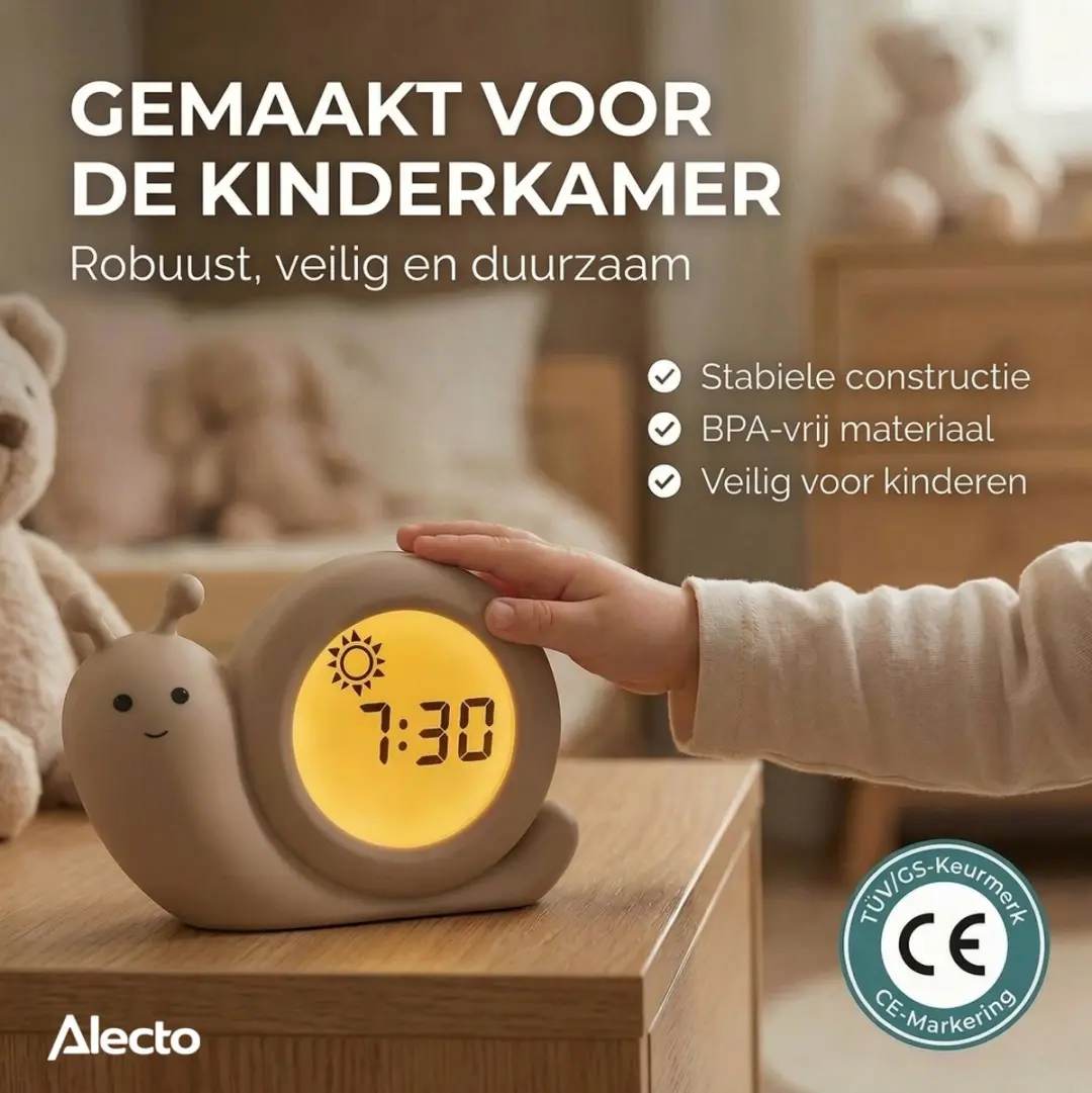 Alecto Baby BC110BE Slaaptrainer Kinderwekker Nachtlampje - Pastel Beige