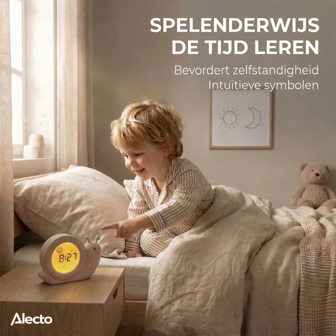Alecto Baby BC110BE Slaaptrainer Kinderwekker Nachtlampje - Pastel Beige