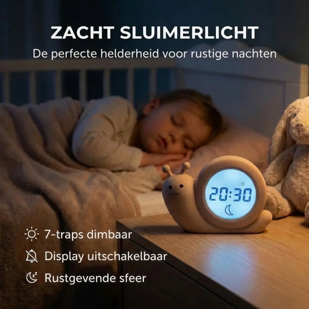 Alecto Baby BC110BE Slaaptrainer Kinderwekker Nachtlampje - Pastel Beige - afbeelding 6 van 6