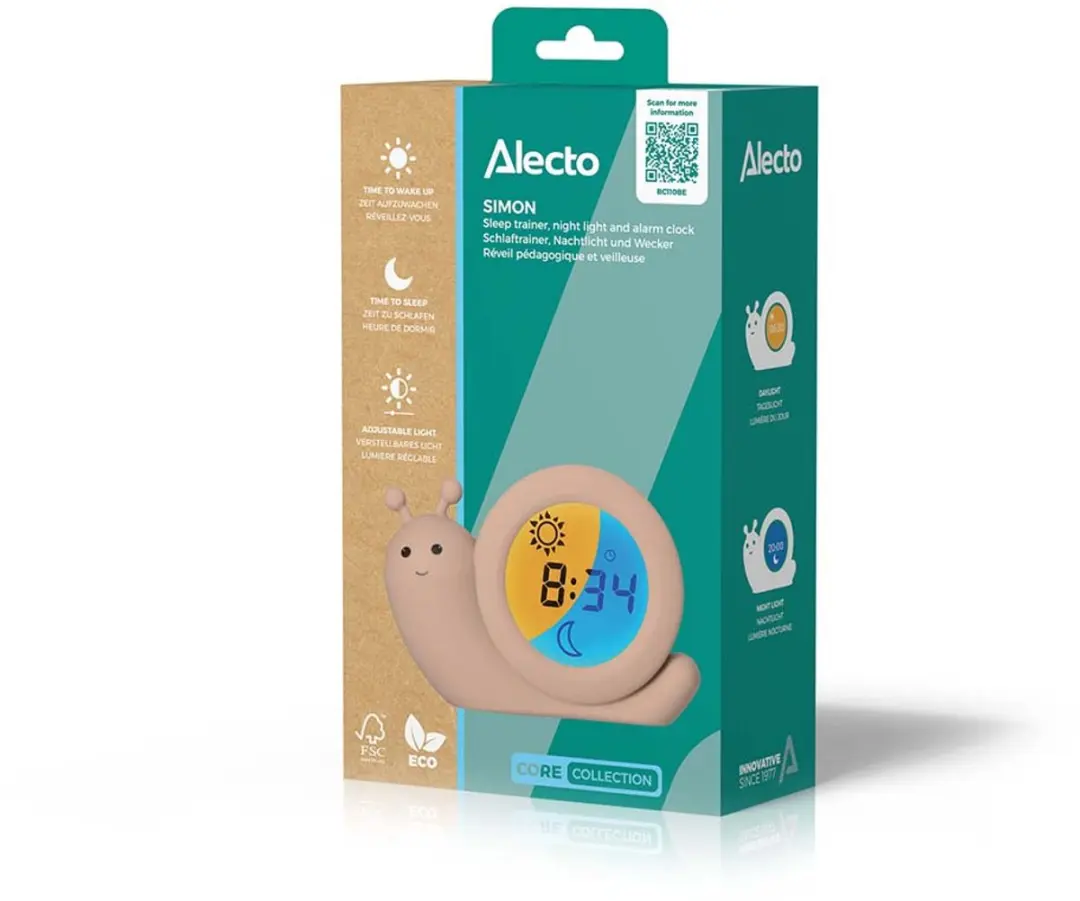 Alecto Baby BC110BE Slaaptrainer Kinderwekker Nachtlampje - Pastel Beige