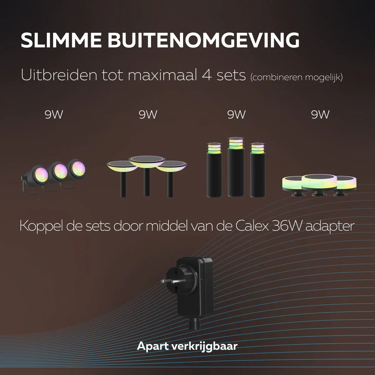 Calex Smart Outdoor 24V Adapter 36W - IP44 - Zwart