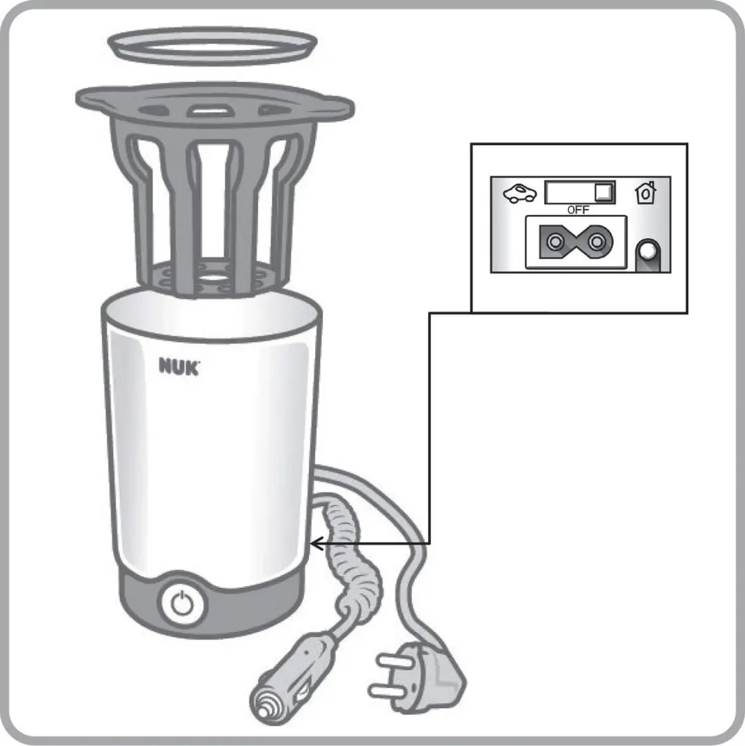 NUK Thermo Express Flessenwarmer - Zwart/Wit
