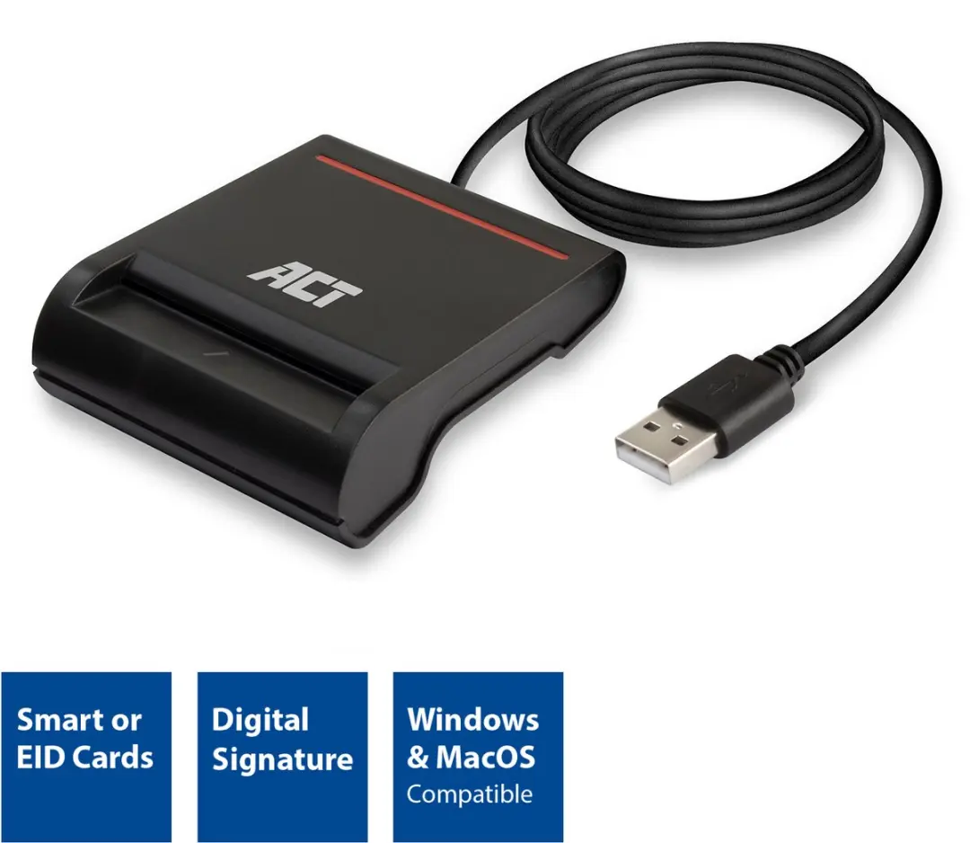 ACT AC6015 USB Smartcardlezer - Zwart - afbeelding 6 van 6