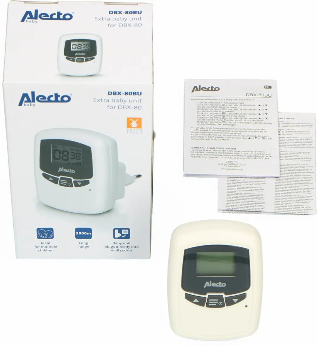 Alecto DBX-80BU Babyfoonuitbreiding - Extra Unit Wit