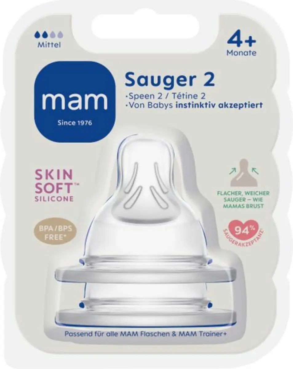 MAM Flesspeen Maat 2 4+ maanden - 2 Stuks