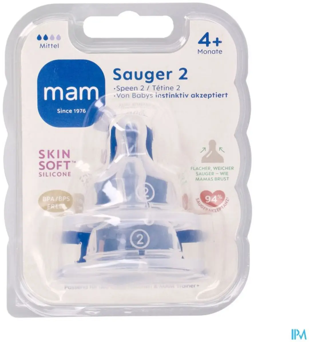 MAM Flesspeen Maat 2 4+ maanden - 2 Stuks