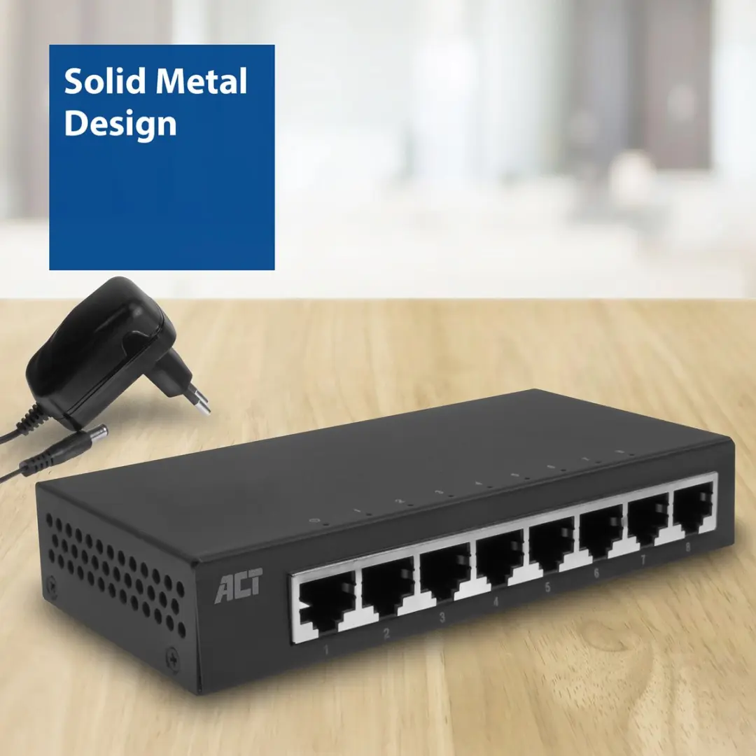 ACT AC4418 8-Poorts Gigabit Ethernet Switch - Zwart