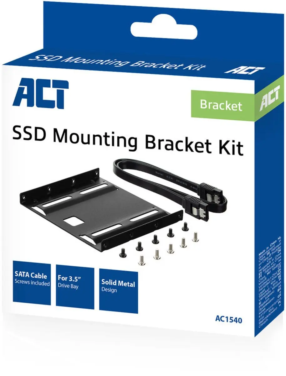 ACT AC1540 2,5" naar 3,5" HDD/SSD Bracket - Zwart