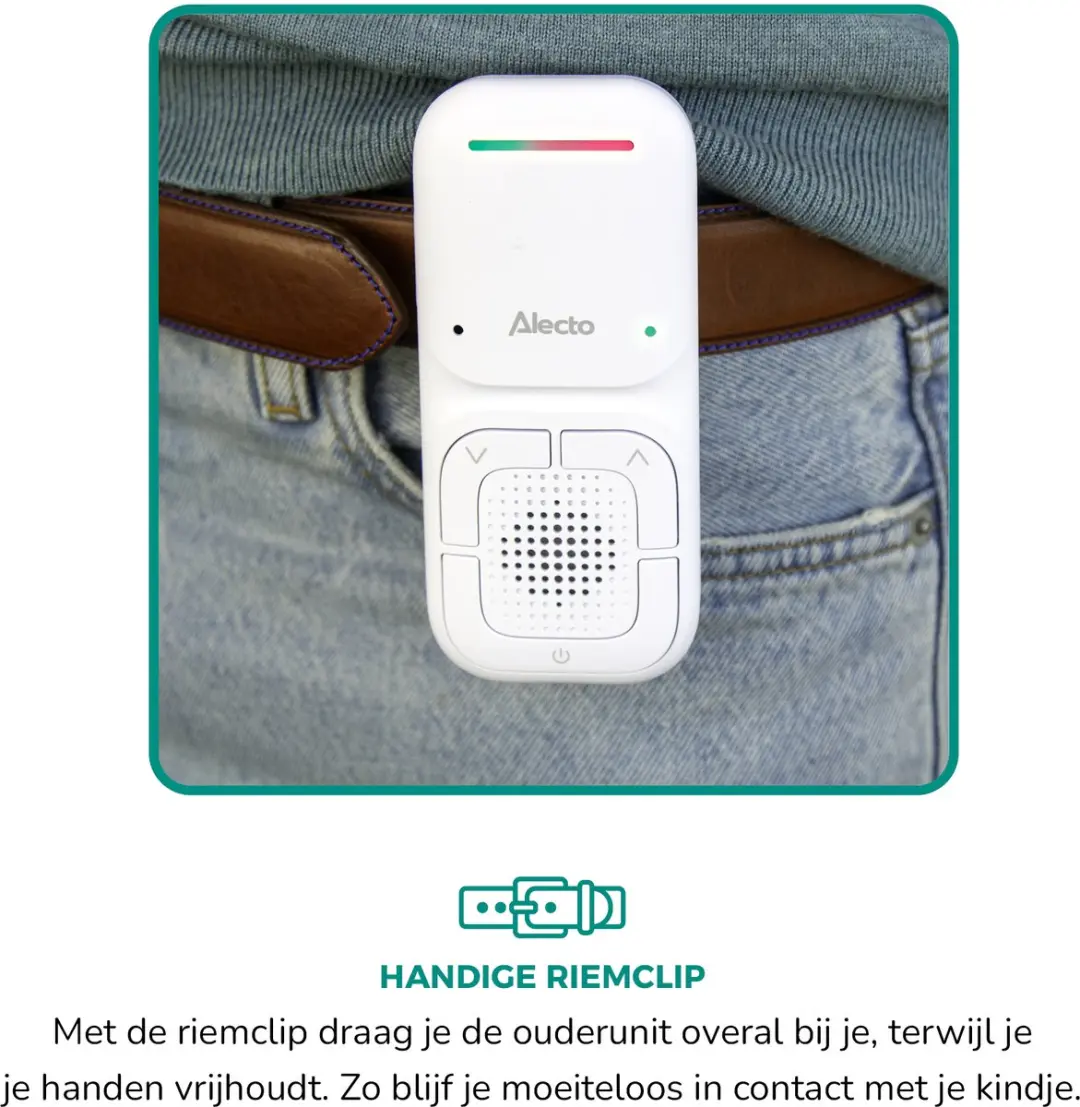 Alecto DBX130 Audio Babyfoon - Full Eco DECT - Wit - afbeelding 6 van 6