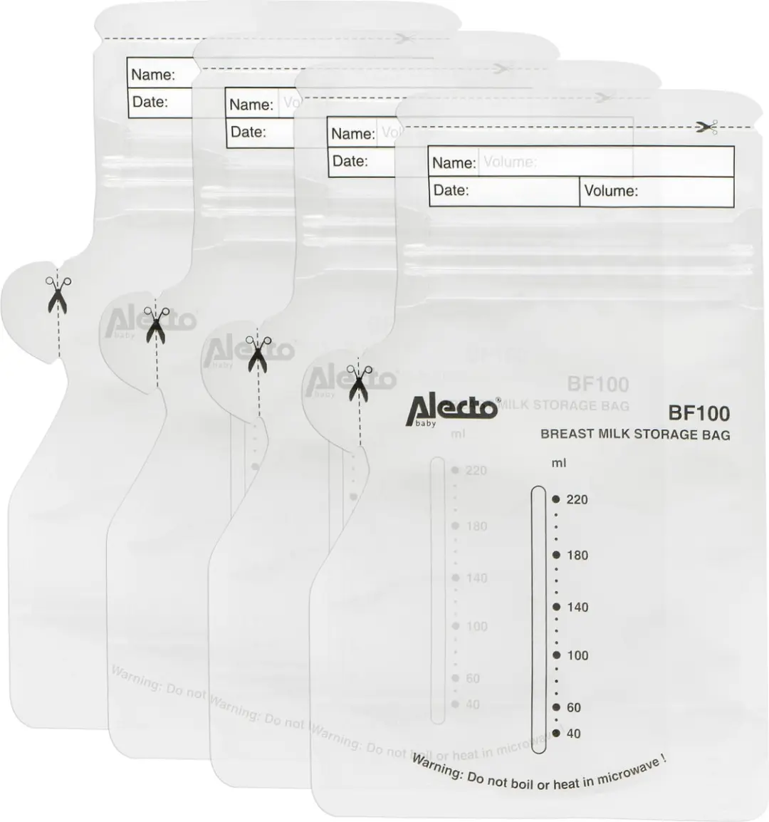 Alecto BF100 Moedermelk Bewaarzakjes 220ml - 100 Stuks