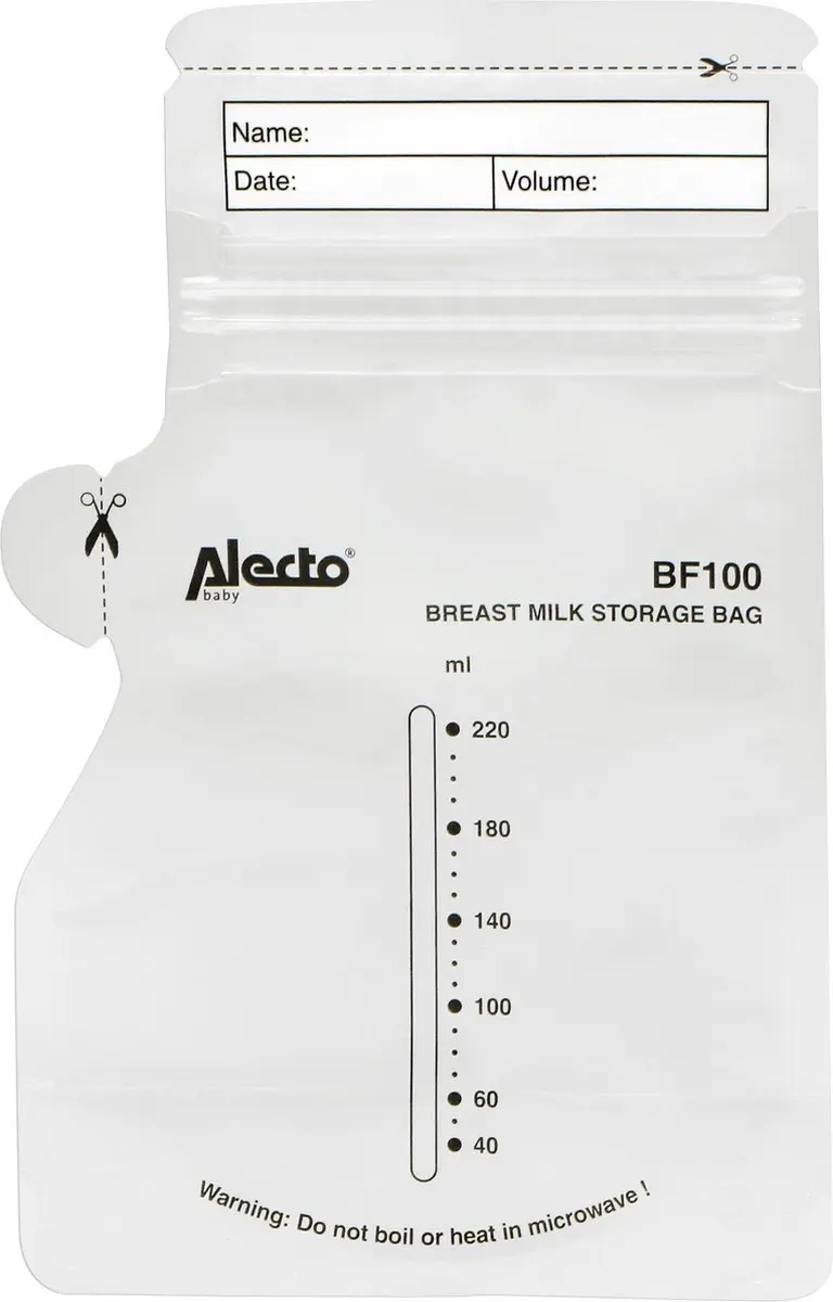 Alecto BF100 Moedermelk Bewaarzakjes 220ml