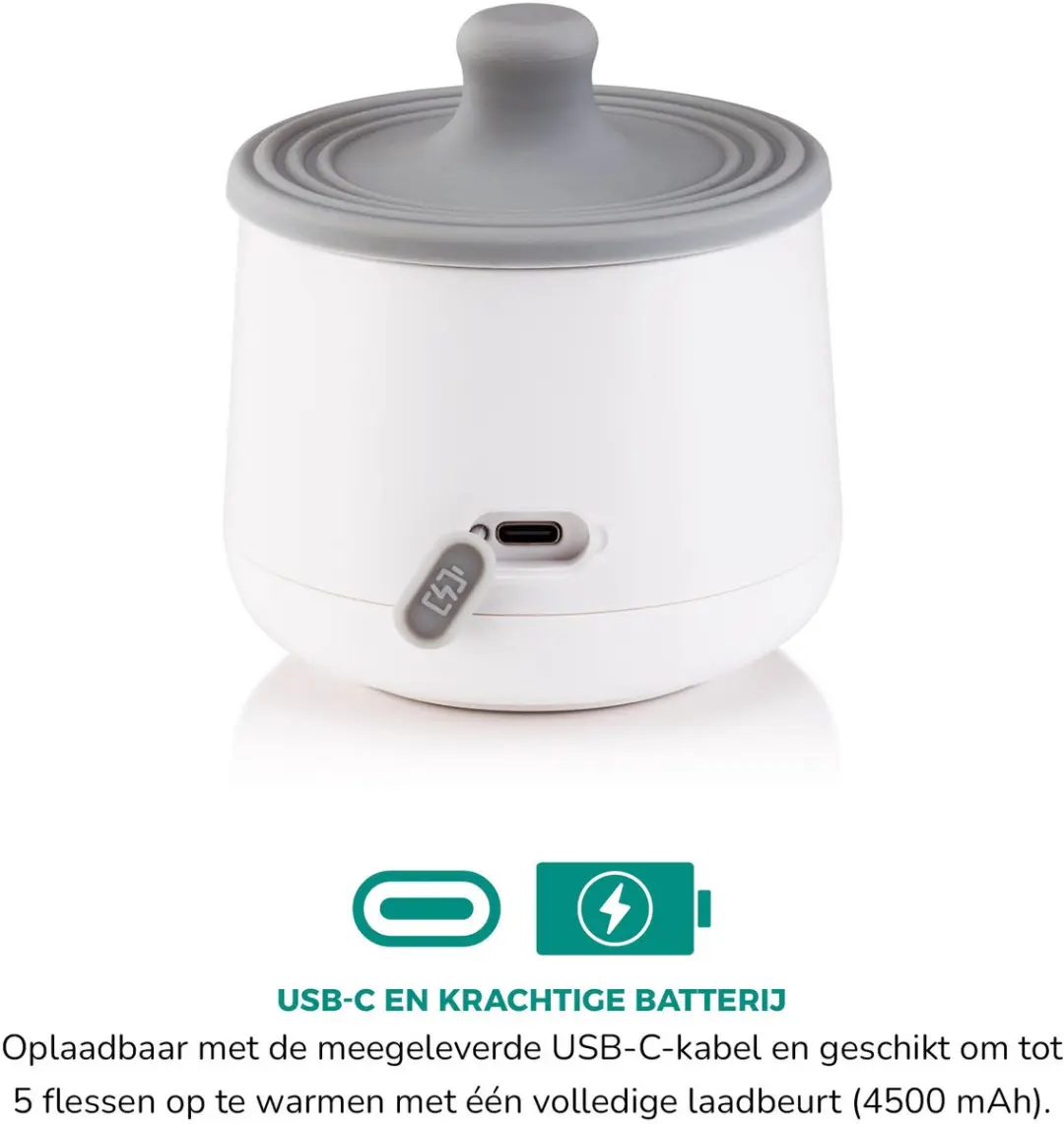 Alecto BW1000 Draagbare Baby Flessenwarmer - Wit
