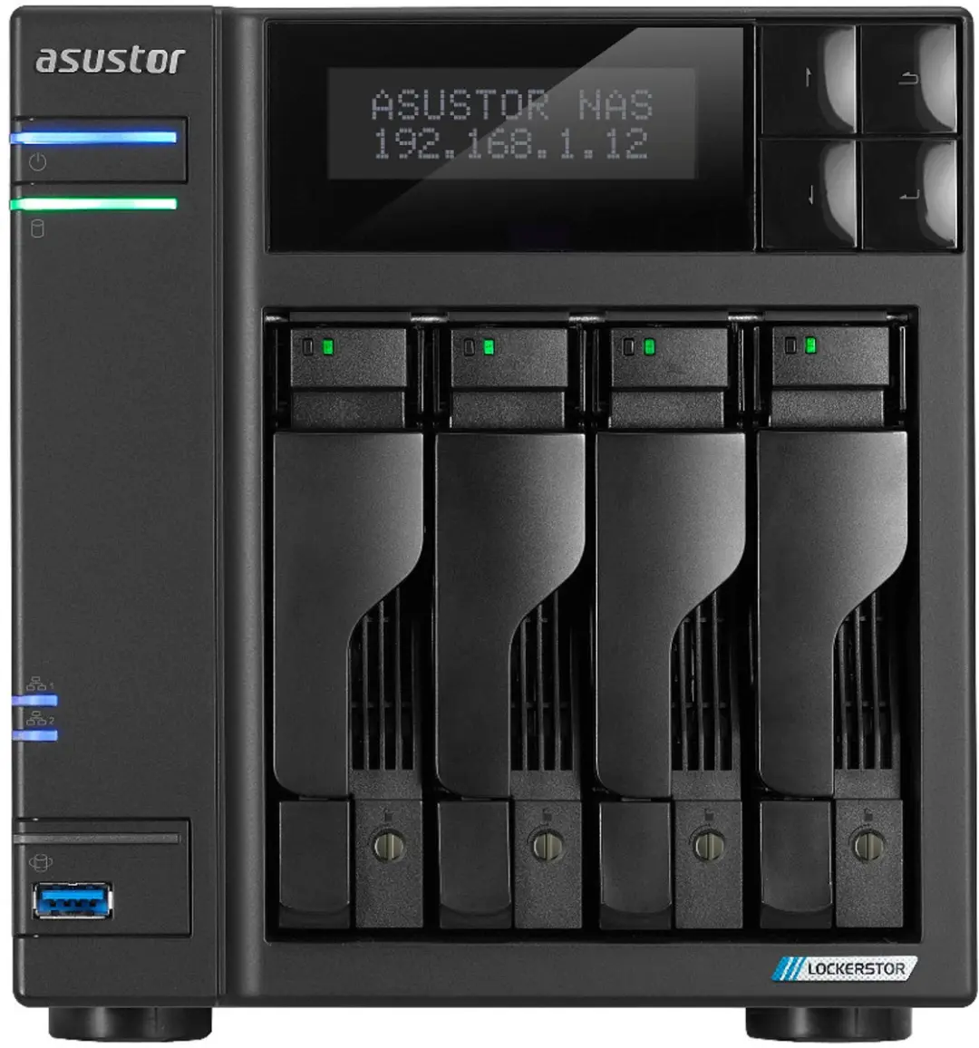 Asustor LOCKERSTOR 4 Gen2 AS6704T NAS - 4GB DDR4 - Zwart