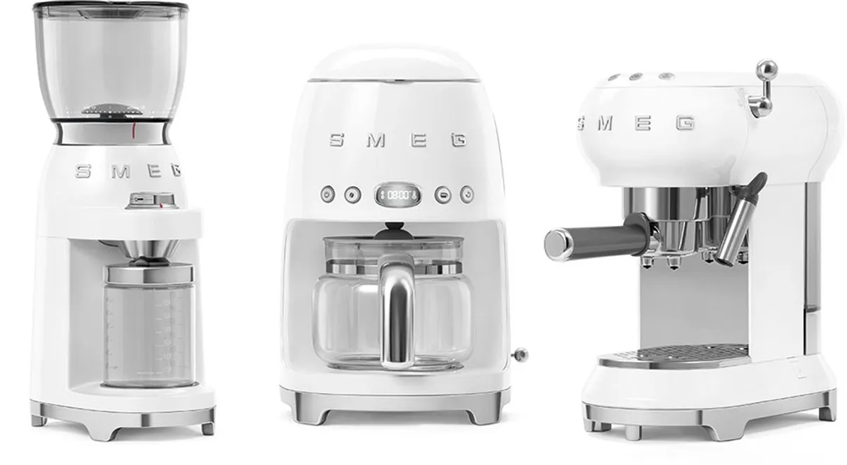 Smeg CGF01WHEU Elektrische Koffiemolen - 150W - 30 Maalstanden - Wit