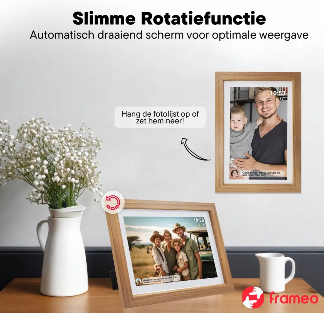 Denver Digitale Fotolijst PFF1042LW 10.1" - 16GB - IPS Touchscreen - Light Wood