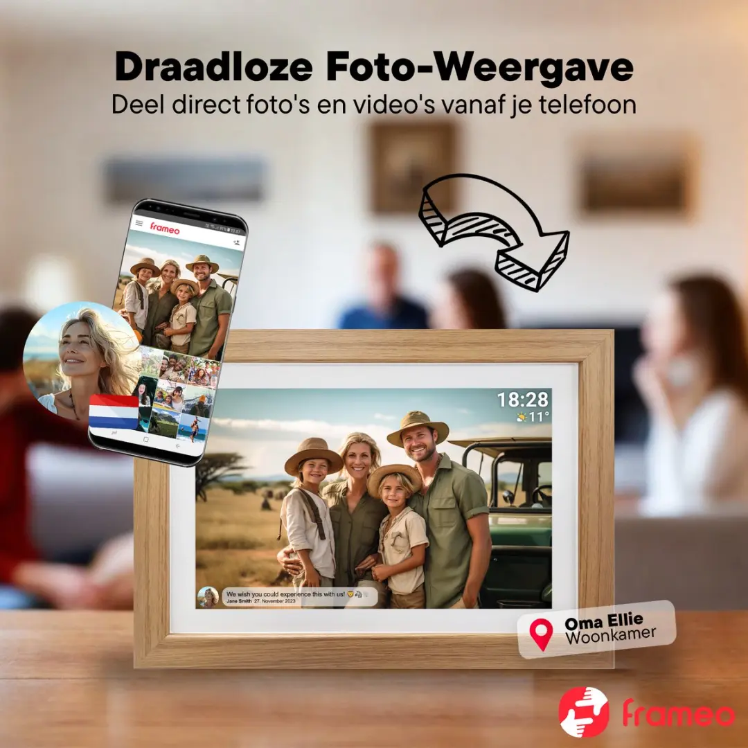 Denver Digitale Fotolijst PFF1042LW 10.1" - 16GB - IPS Touchscreen - Light Wood
