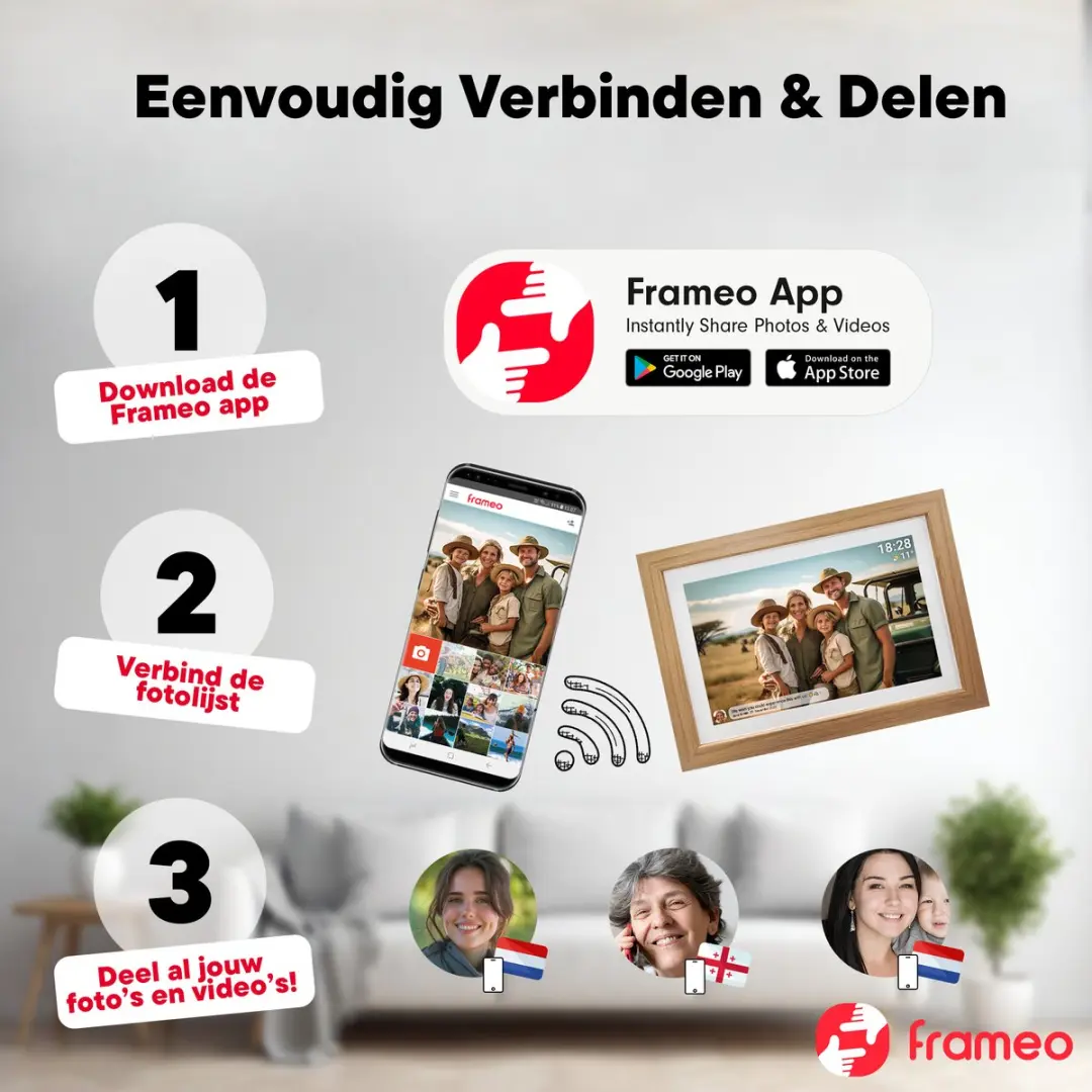 Denver Digitale Fotolijst PFF1042LW 10.1" - 16GB - IPS Touchscreen - Light Wood