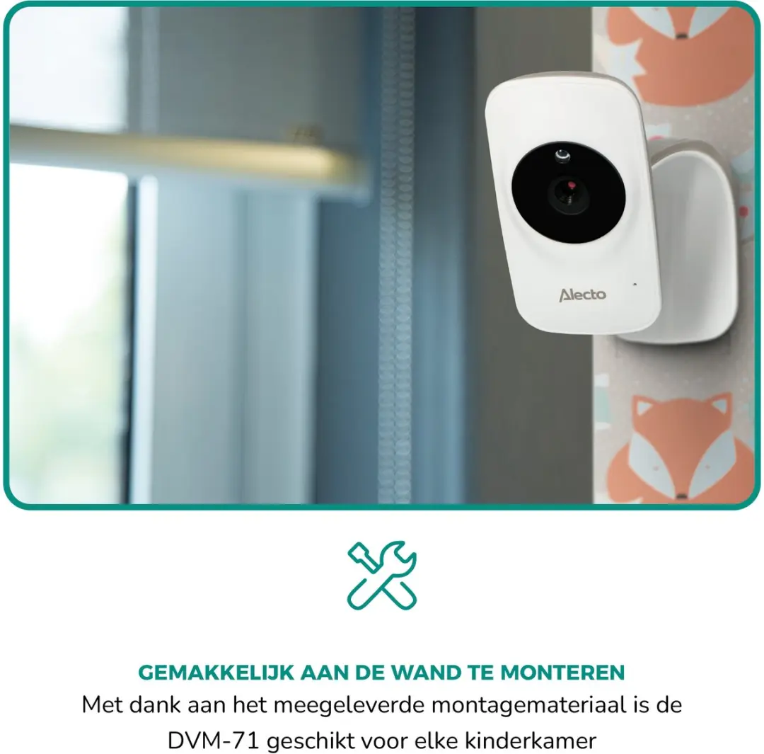 Alecto DVM71 Babyfoon met Camera - 2.4" Scherm - Nachtzicht - Wit