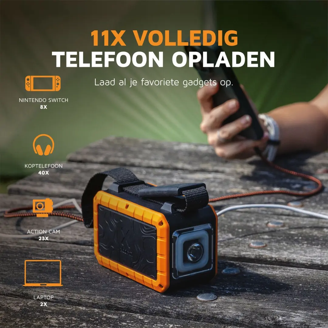 Xtorm Rugged Powerbank 40.000mAh 100W - Zaklamp - IP64 - Oranje