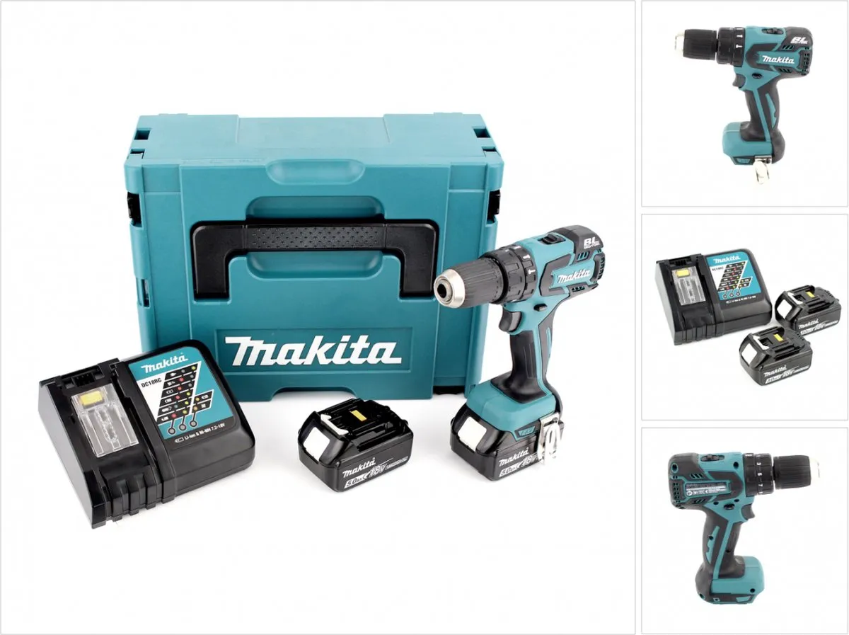 Makita DHP459RTJ Klopboor-/Schroefmachine 18V 5.0Ah - 2 snelheden - afbeelding 2 van 6