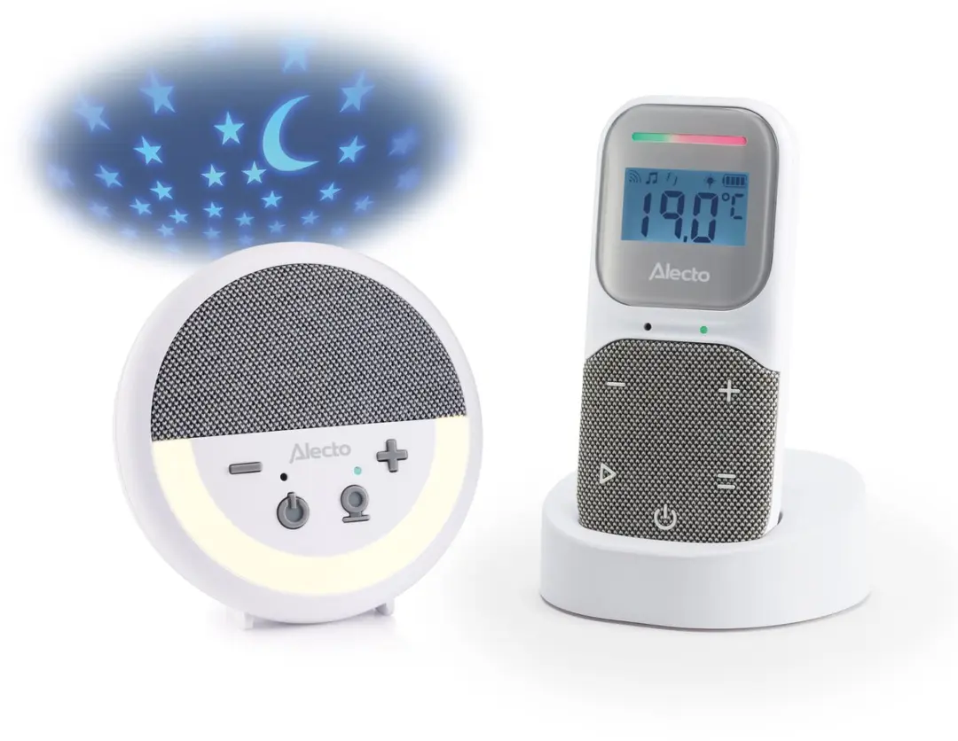 Alecto DBX150 Babyfoon - Projector met Nachtlampje - Wit/Grijs