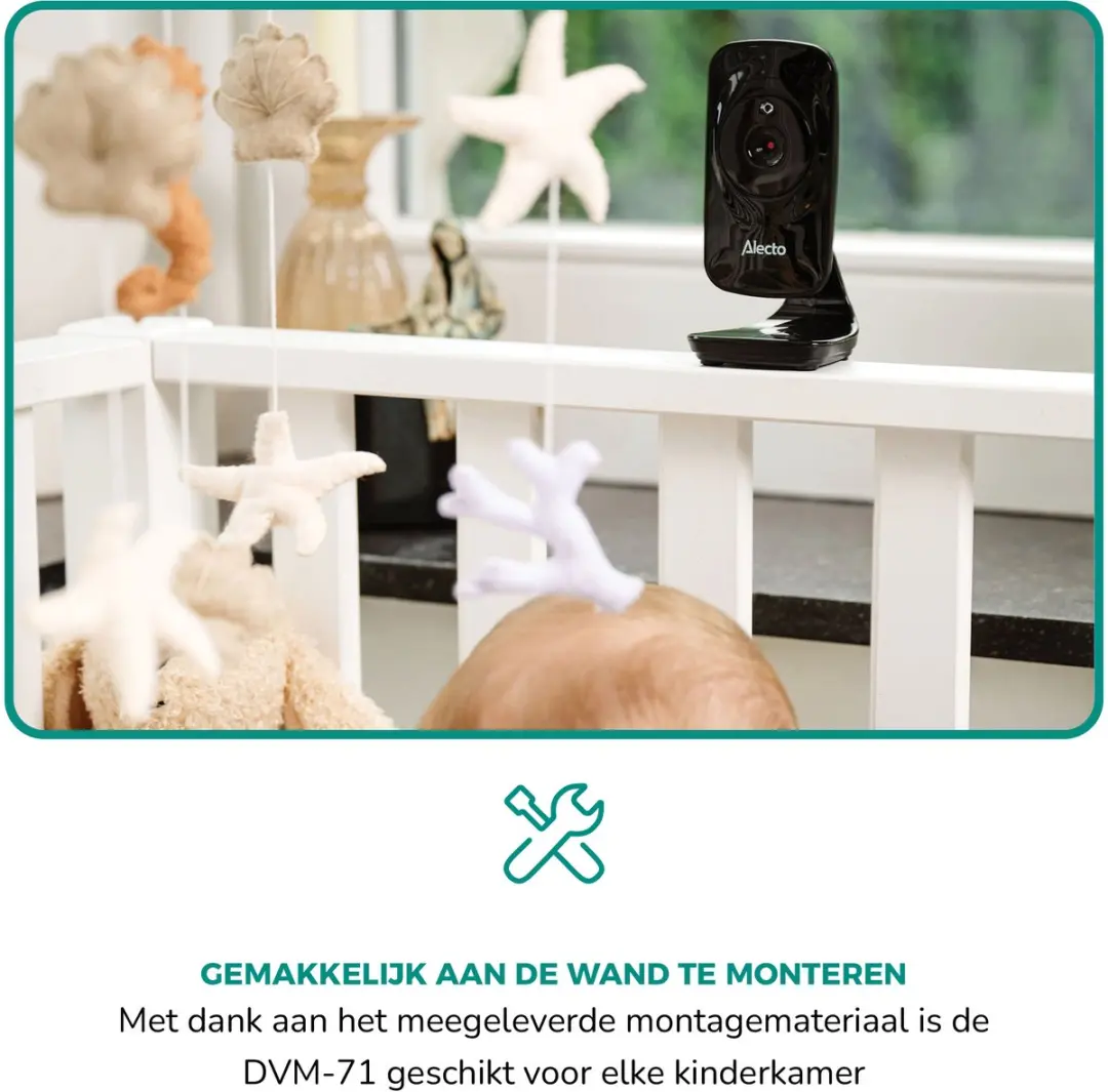 Alecto DVM71BLACK Babyfoon met Camera - 2.4" Kleurenscherm - Nachtzicht
