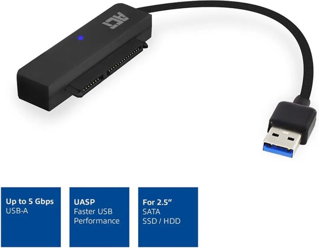 ACT AC1510 SATA naar USB Adapterkabel 2,5" - Zwart