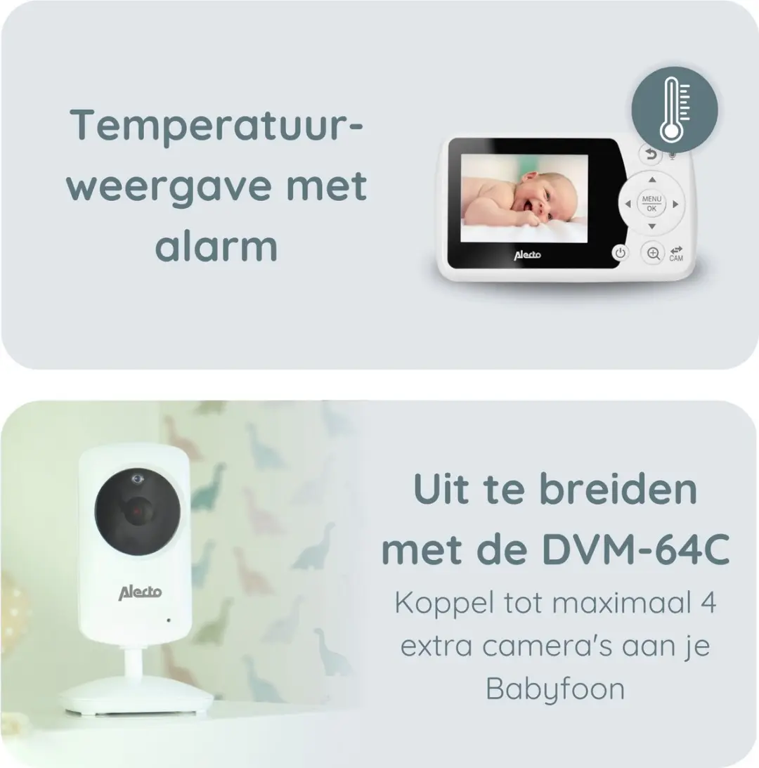 Alecto DVM-64 Babyfoon met Camera - 2.4" Scherm - Wit