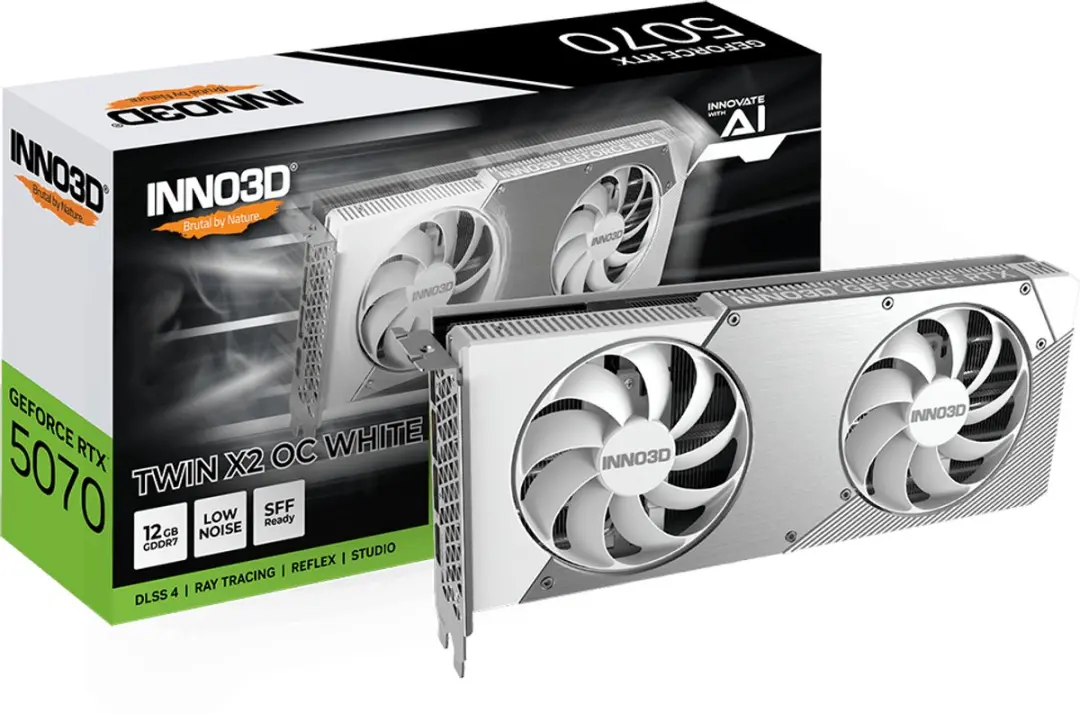 INNO3D GeForce RTX 5070 TWIN X2 OC White Videokaart 12GB