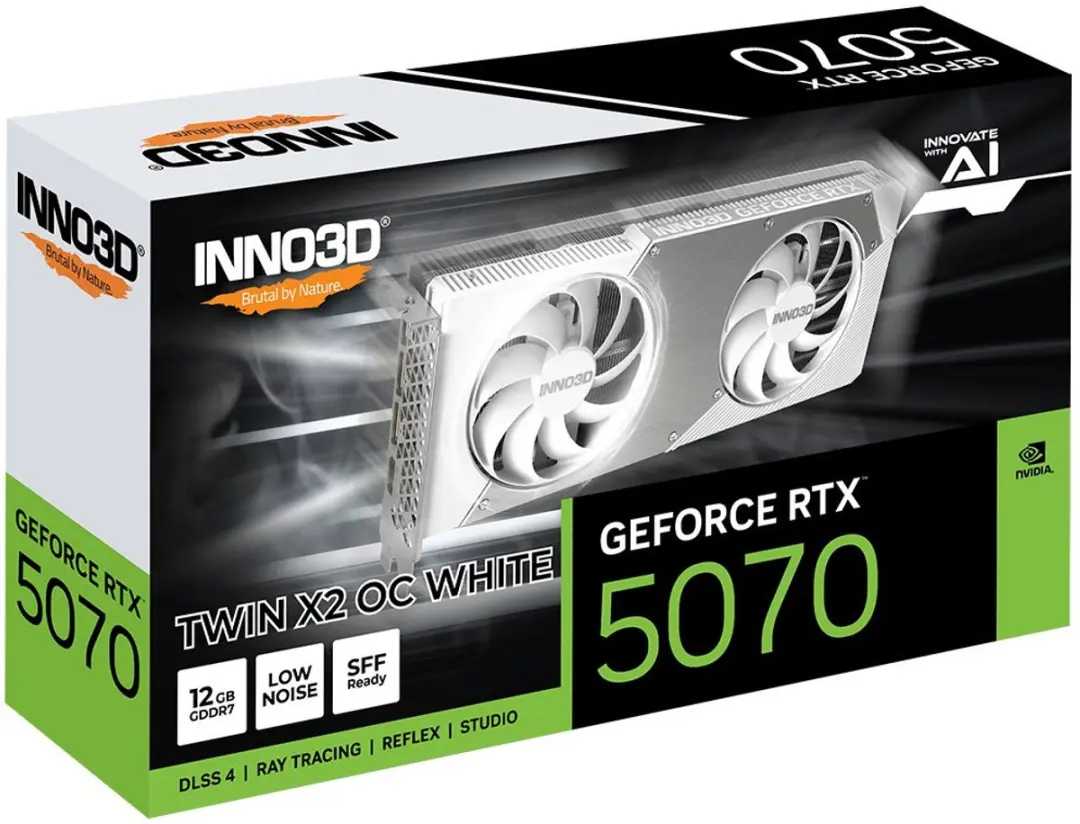 INNO3D GeForce RTX 5070 TWIN X2 OC White Videokaart 12GB